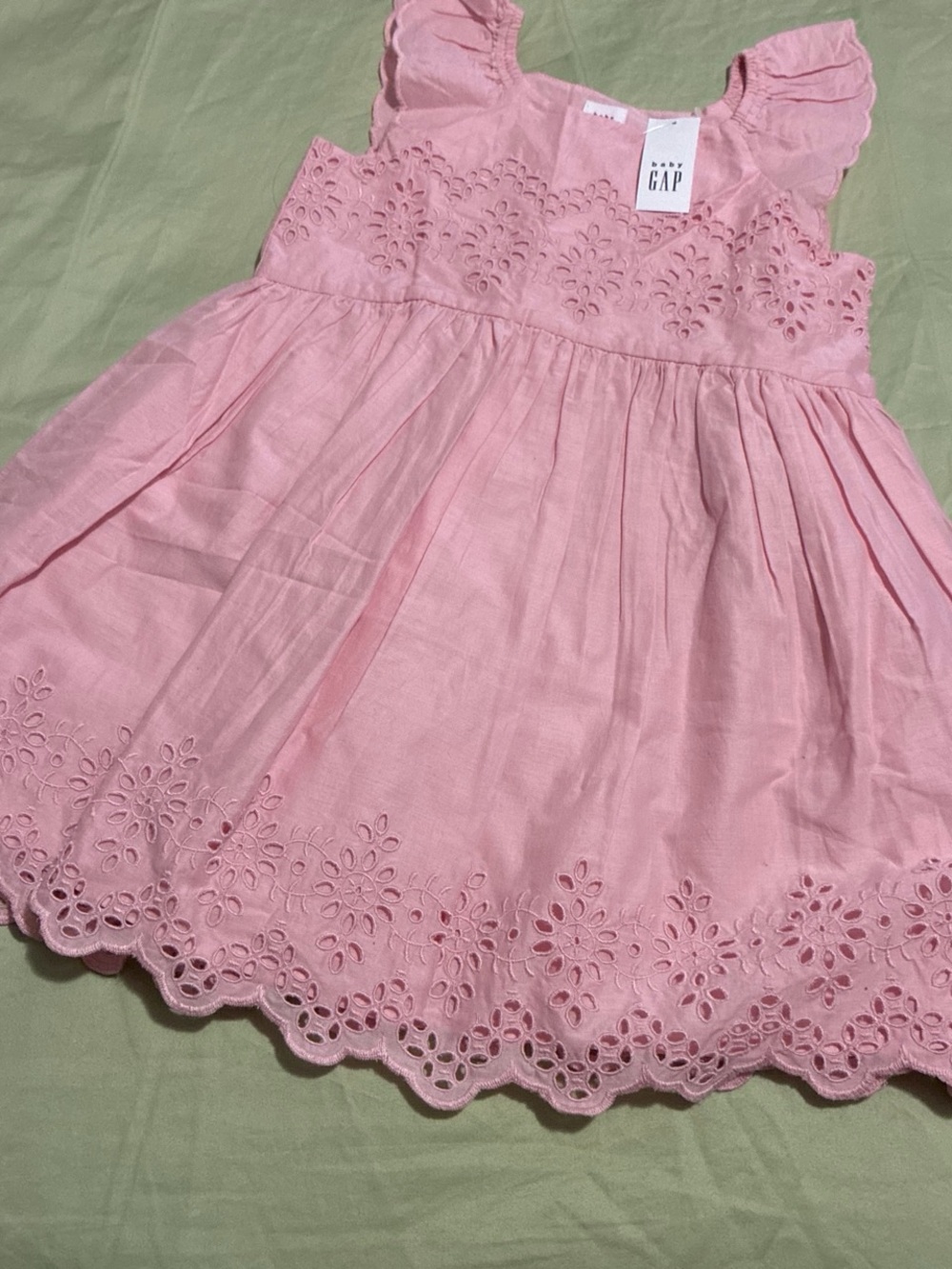 Brand New GAP Pink Eyelet Sundress with Flutter Sleeves
